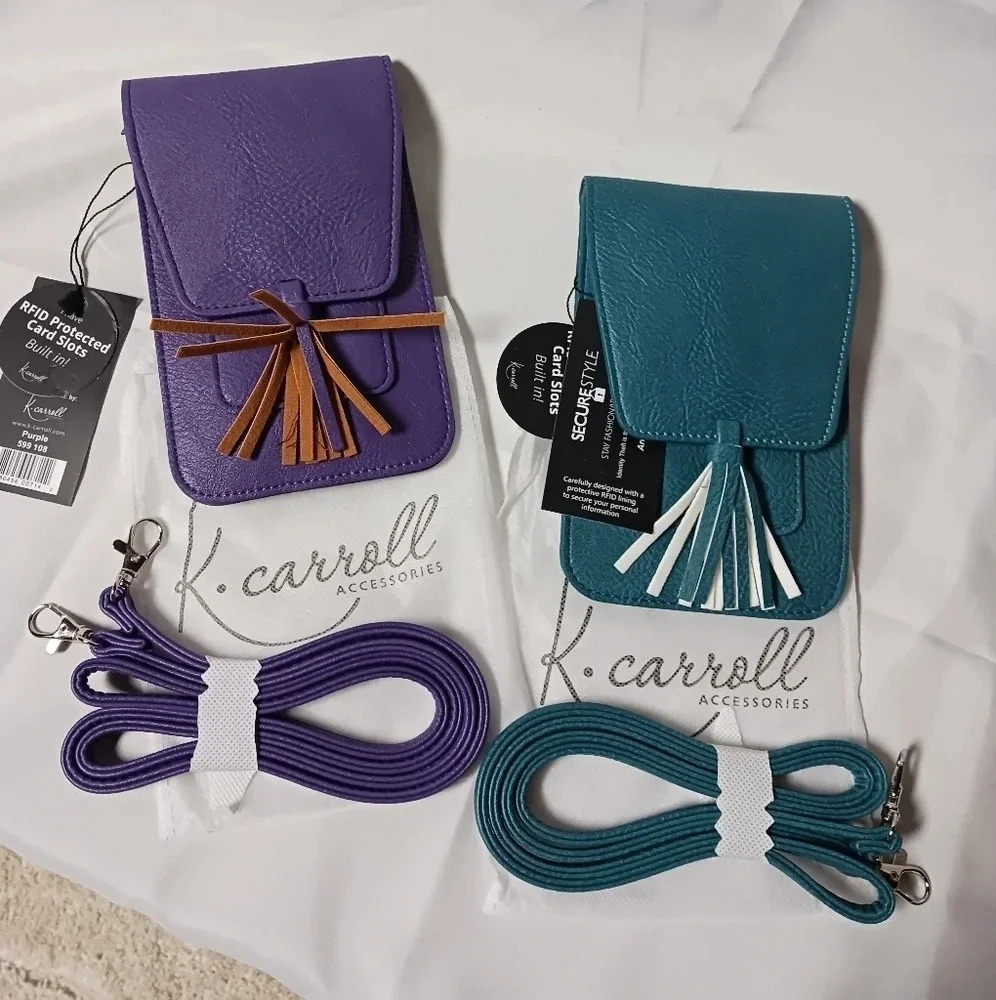 NWT (2) K. CARROLL Harper™ Crossbody 1 purple, 1 Teal **